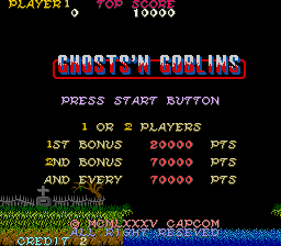 Ghosts 'N Goblins (Arcade) screenshot: Title screen