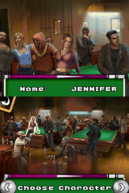 Underground Pool (Nintendo DS) screenshot: Character selection.