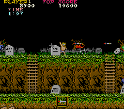 Ghosts 'N Goblins (Arcade) screenshot: Without armor