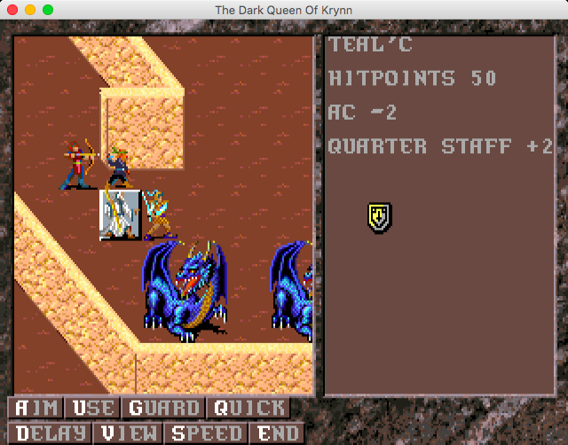 Advanced Dungeons & Dragons: Collectors Edition Vol.2 (Macintosh) screenshot: The Dark Queen of Krynn (GOG version) - Fighting a pack of dragons