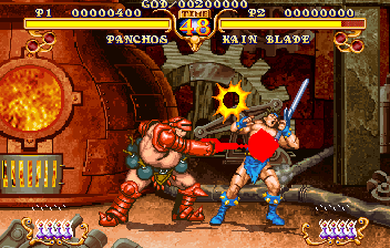 Golden Axe: The Duel (Arcade) screenshot: Hard hit