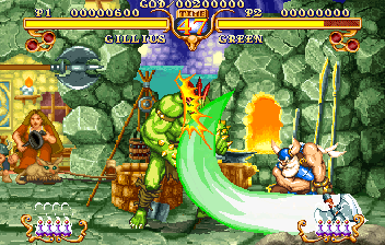 Golden Axe: The Duel (Arcade) screenshot: Axe slash