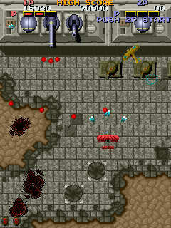 Fire Shark (Arcade) screenshot: Ground cannons
