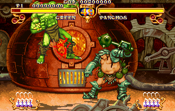 Golden Axe: The Duel (Arcade) screenshot: Some blood. At last.