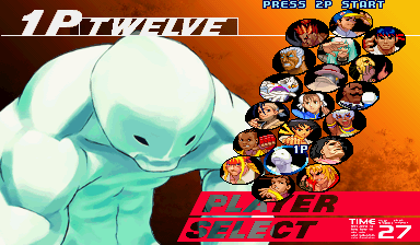 Street Fighter III: 3rd Strike (Arcade) screenshot: Character select - Tvelve