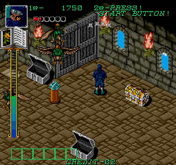 Gate of Doom (Arcade) screenshot: Doors are always locked, I must kill enemies first
