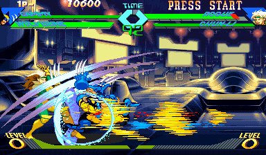 X-Men vs. Street Fighter (Arcade) screenshot: Claws attack