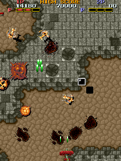 Fire Shark (Arcade) screenshot: Green ray