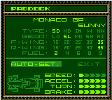 F1 World Grand Prix II for Game Boy Color (Game Boy Color) screenshot: Paddock.