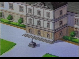 Eberouge (PlayStation) screenshot: The school looks nice.