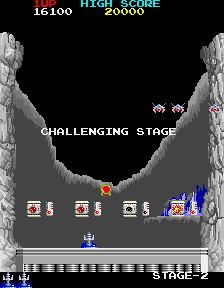 Return of the Invaders (Arcade) screenshot: Challenging stage begins