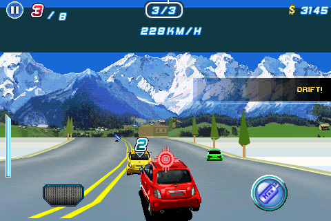 Asphalt 6: Adrenaline (Android) screenshot: Trying to go after an opponent