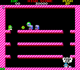 Bubble Bobble (Arcade) screenshot: First level