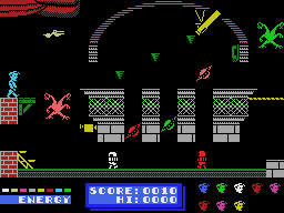 Dynamite Dan (MSX) screenshot: Lots of precision jumps