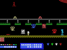 Dynamite Dan (MSX) screenshot: An egg and a bomb to pick up