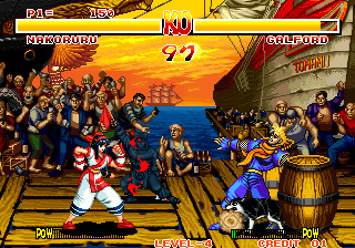 Samurai Shodown (Arcade) screenshot: Some blood