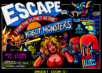 Escape from the Planet of the Robot Monsters (Arcade) screenshot: Title Screen.