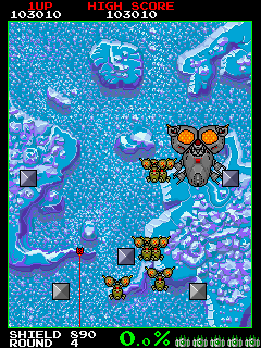 Volfied (Arcade) screenshot: Snowy terrain