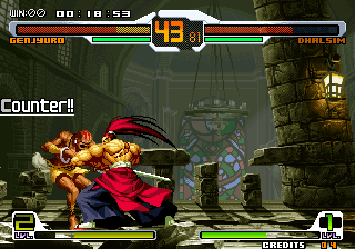SVC Chaos: SNK vs. Capcom (Arcade) screenshot: Another character with weapon