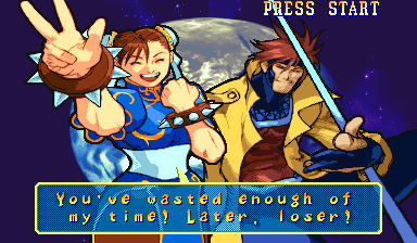 Marvel vs. Capcom: Clash of Super Heroes (Arcade) screenshot: I lost