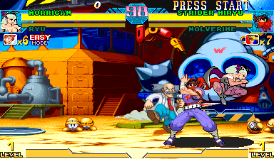 Marvel vs. Capcom: Clash of Super Heroes (Arcade) screenshot: Morrigan vs Hiryu