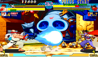Marvel vs. Capcom: Clash of Super Heroes (Arcade) screenshot: Hadouken!