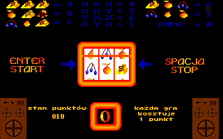 Rachunkowe Abecadło (DOS) screenshot: Slot machines mini game