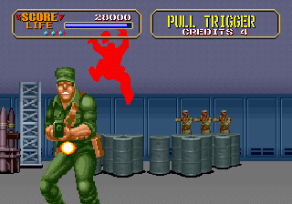 Line of Fire (Arcade) screenshot: Close combat