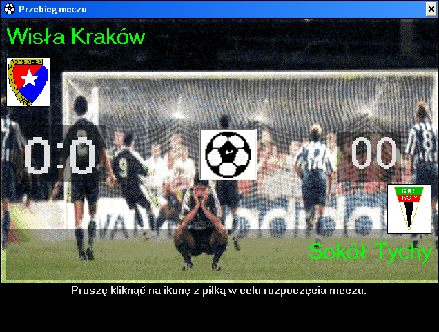 Liga Polska Manager '97 (Windows) screenshot: Kick off