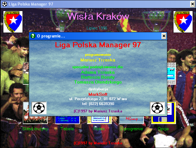 Liga Polska Manager '97 (Windows) screenshot: Game information