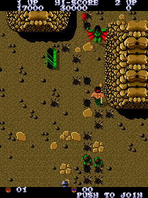 Ikari Warriors II: Victory Road (Arcade) screenshot: Demon with wings