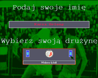 Liga Polska Manager '95 (Amiga) screenshot: Club selection