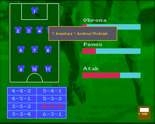 Liga Polska Manager '95 (Amiga) screenshot: Half time