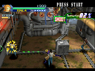 Flame Gunner (Arcade) screenshot: Kill enemies and destroy machine