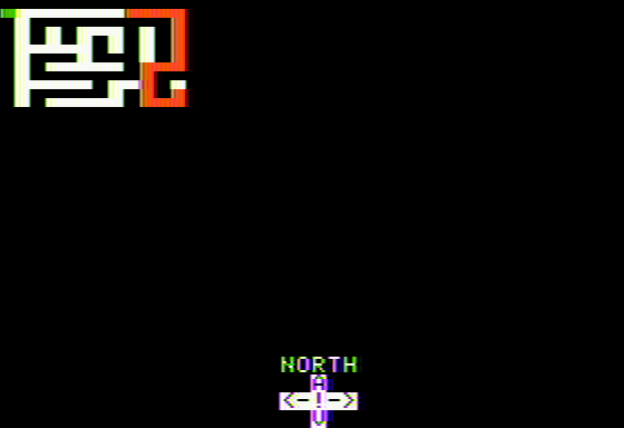 Maze Game (Apple II) screenshot: Checking the map for progress