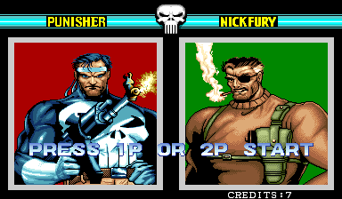 The Punisher (Arcade) screenshot: Select character