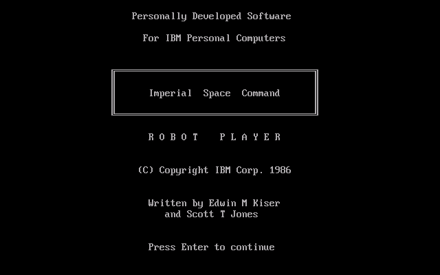 Imperial Space Command (DOS) screenshot: It's the robot player's turn to move