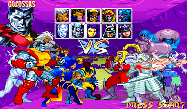 X-Men: Children of the Atom (Arcade) screenshot: Character select