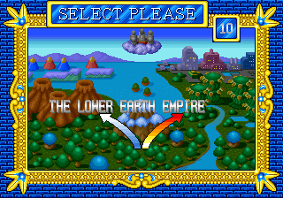 Blue's Journey (Arcade) screenshot: Choose area