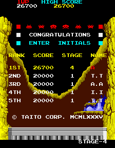 Return of the Invaders (Arcade) screenshot: High score