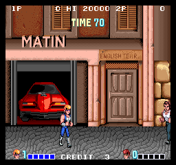 Double Dragon (Arcade) screenshot: Here's the hero.