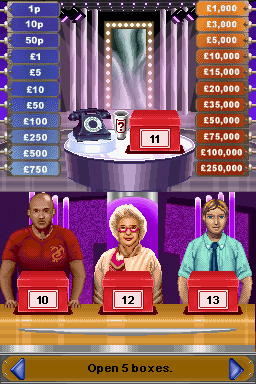 Deal or No Deal: The Official Nintendo DS Game (Nintendo DS) screenshot: Then we have to open five boxes (UK version)