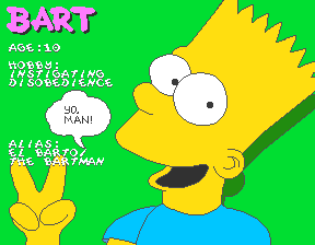 The Simpsons (Arcade) screenshot: Introducing Bart Simpson