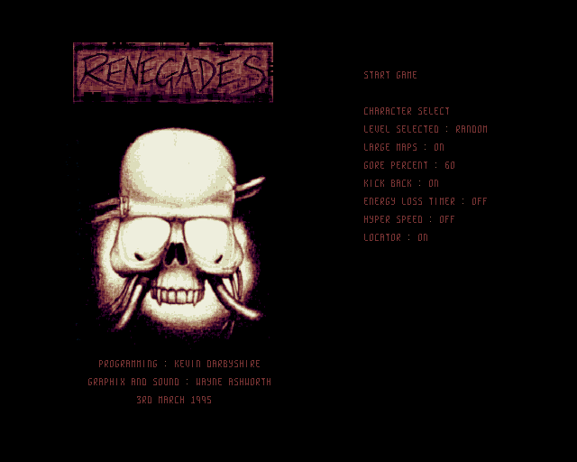 Renegades (Amiga) screenshot: Title screen