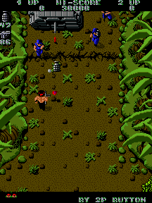 Ikari Warriors (Arcade) screenshot: Welcome in the jungle