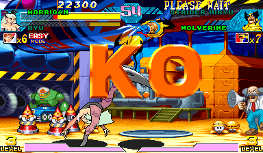 Marvel vs. Capcom: Clash of Super Heroes (Arcade) screenshot: KO!