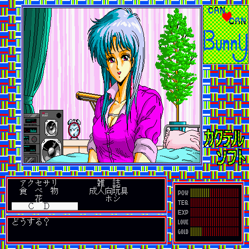Can Can Bunny (Sharp X68000) screenshot: Gonna try to gift her a CD