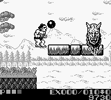 Sumo Fighter (Game Boy) screenshot: Weirdos love throwing stuff.