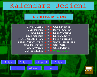 Liga Polska Manager '95 (Amiga) screenshot: Round results