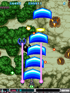 Batsugun (Arcade) screenshot: More power! Other ship